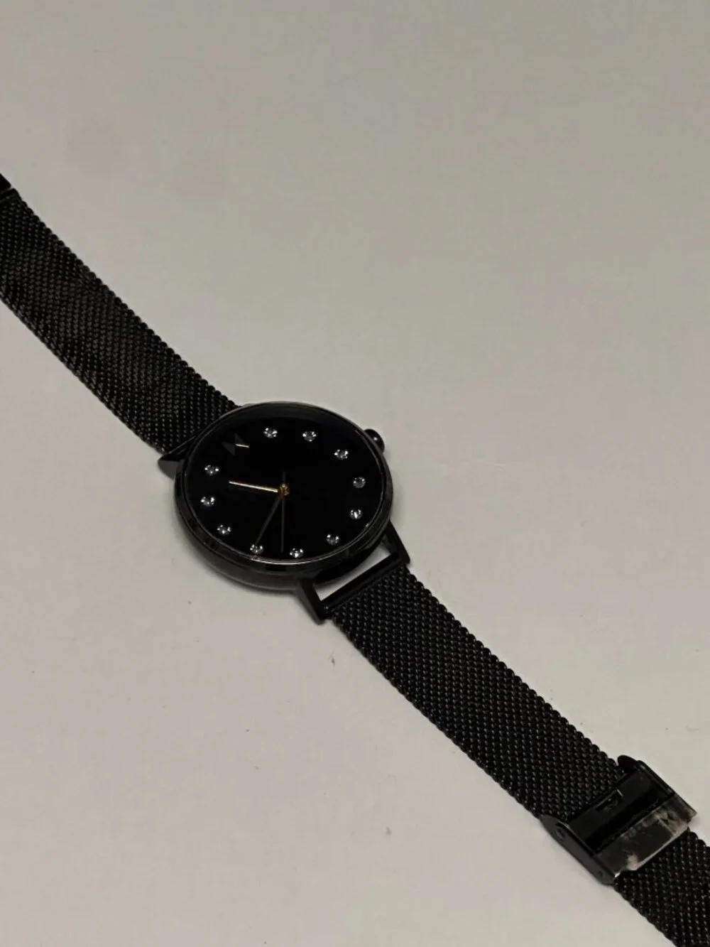 MVMT Dot Watch Women All Black 35MM Mesh Band New Battery 8.5 Inch